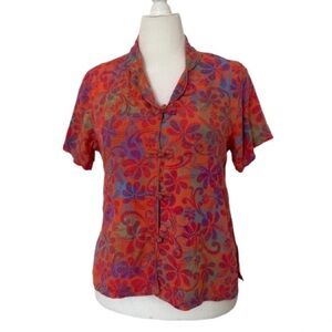BLUE GINGER | Tropical Shirt | Coral | Medium